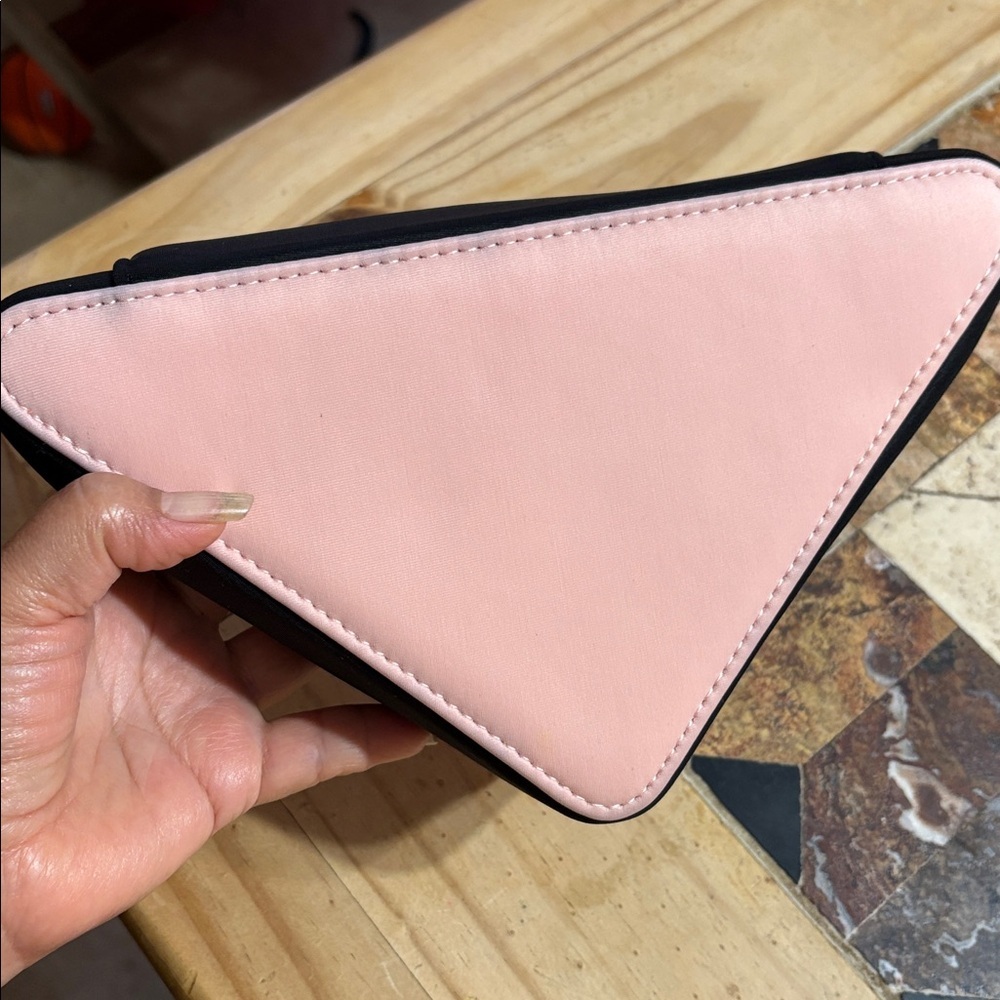 Prada Pink and Black Triangle Beauty Pouch - Picture 5 of 11